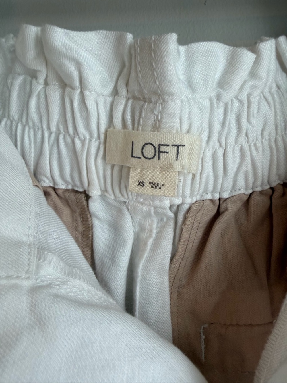 Loft White Linen High-Waist Pants - Picture 4 of 7